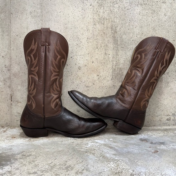 Vintage Nocona Cowboy Boots 11.5D USA Made Brown Western Leather main image 8